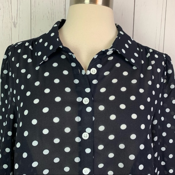 ModCloth | black white polka dot button down blouse - Picture 5 of 12